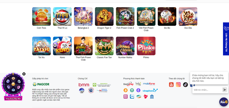 AW8 - Nhà cái uy tín, lừng danh trên thị trường giải trí