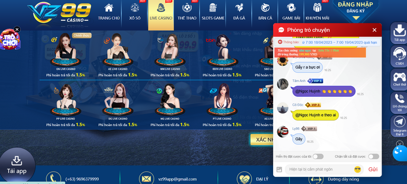 VZ99 - Sân chơi thịnh hành được cược thủ truy cập đông đảo